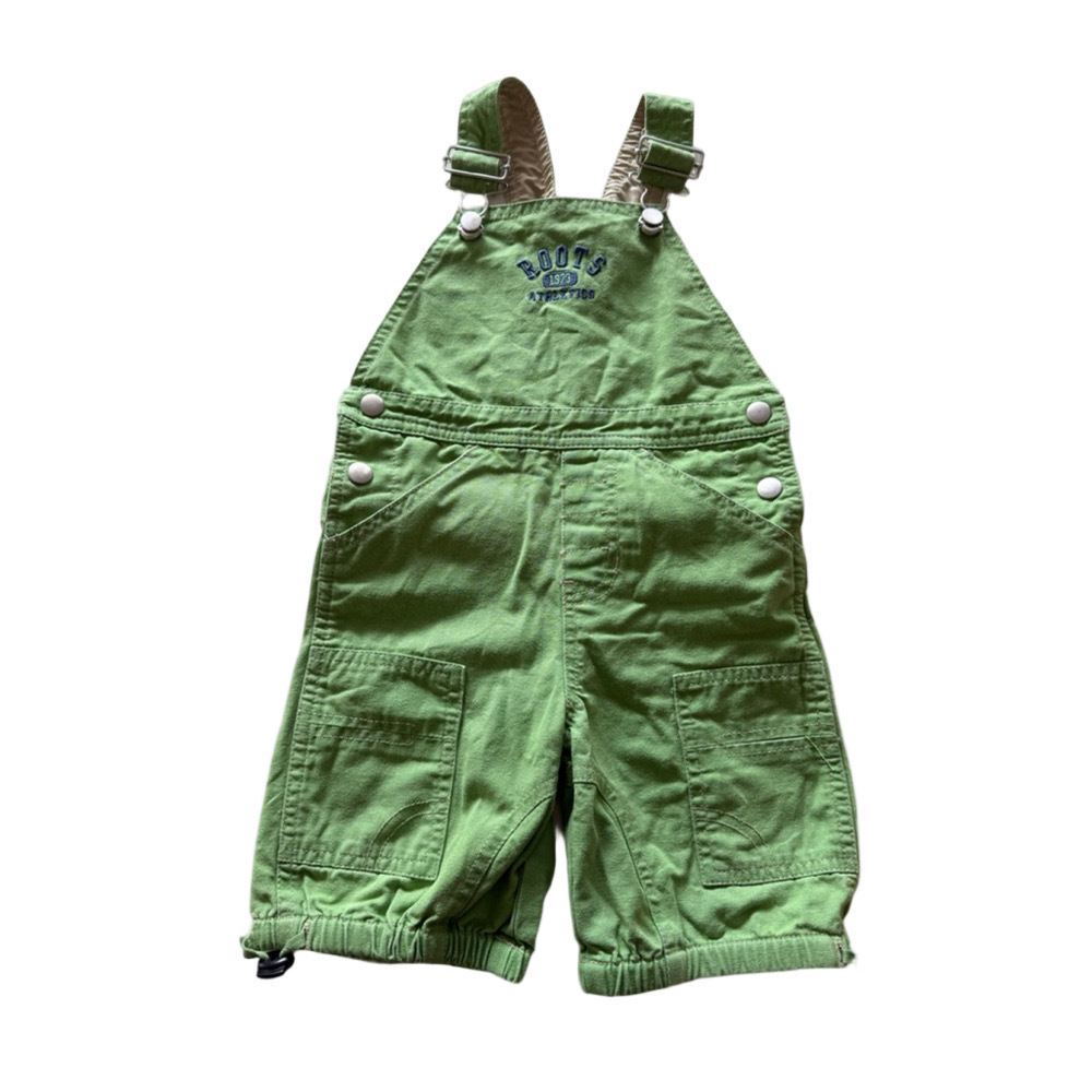 Baby Roots Overalls Green/Tan Size L (12-18M)
